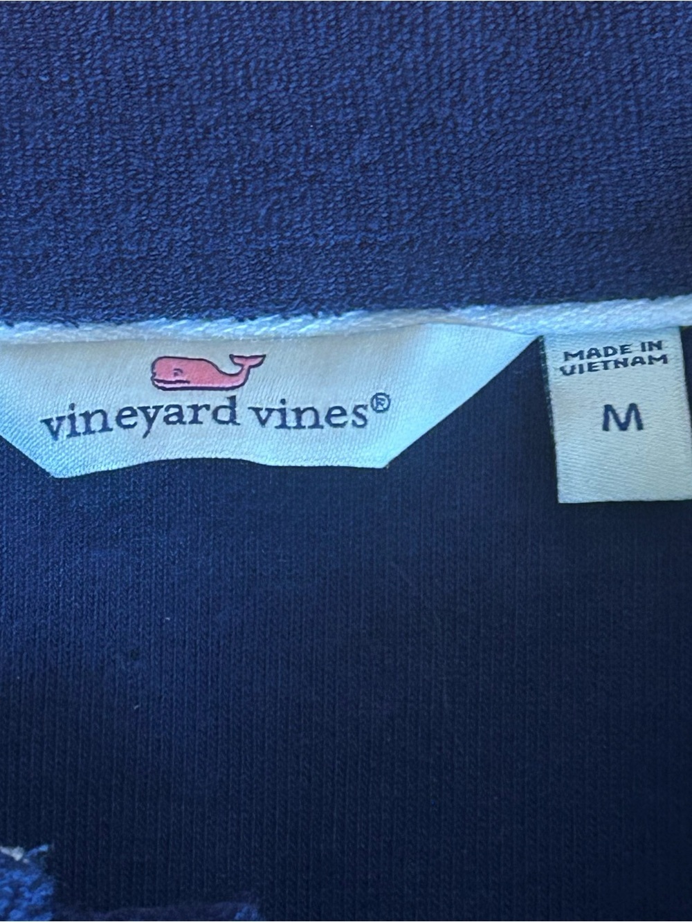 Vineyard Vines Navy Popover Pullover Collared Sweatshirt M Coastal Nautical - Picture 3 of 10